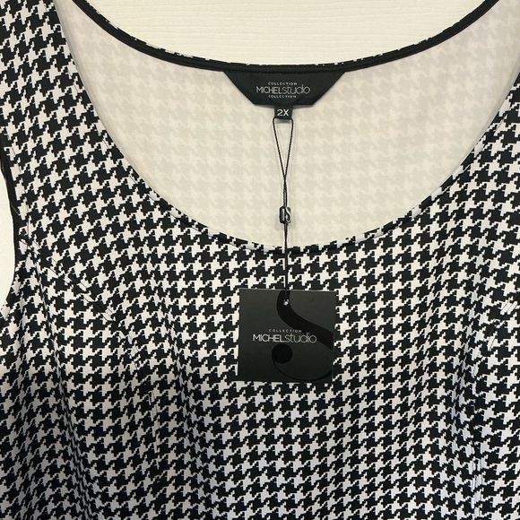 Michel Studio Black and White Checkered Midi Dress - Picture 5 of 13